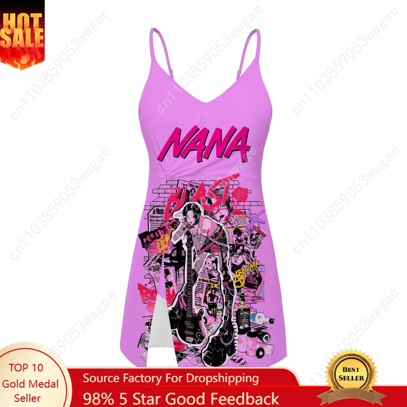 NANA Sling Dress Swimwear Women's Swimwear Customized Fashion Swimming Pool Party Beach Bikini Anime Swimwear Customized