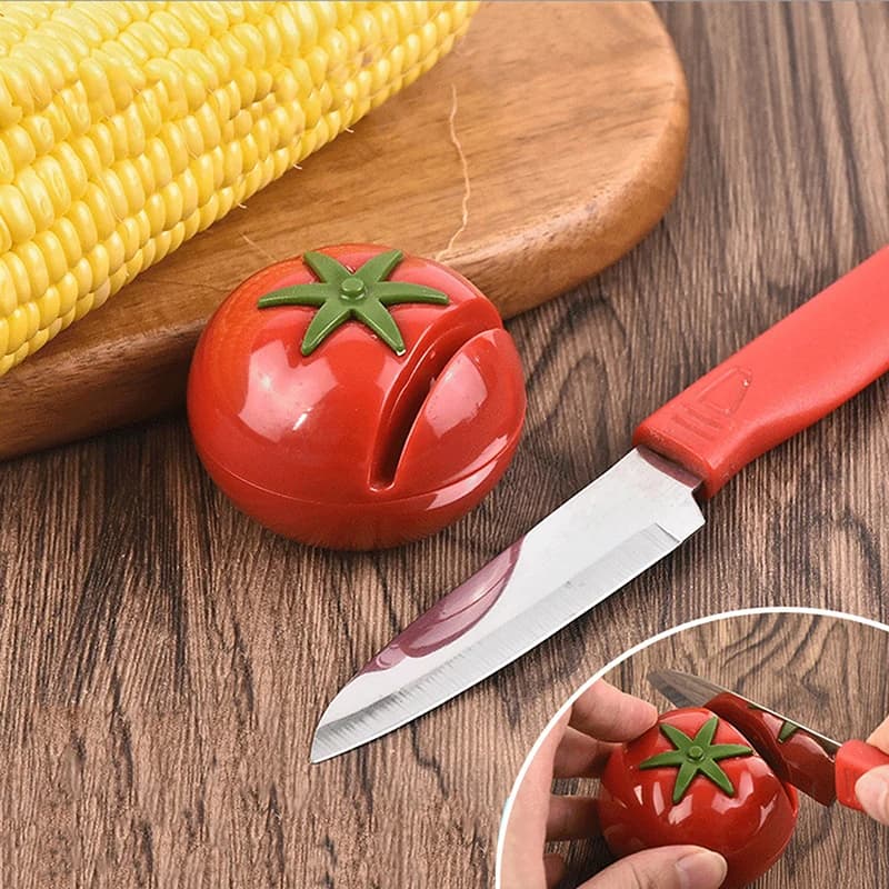 1 piece, sharpeners, tools to sharpen knives, mini stone to sharpen cute creative tomato shape, sharpeners, kitchen gadgets