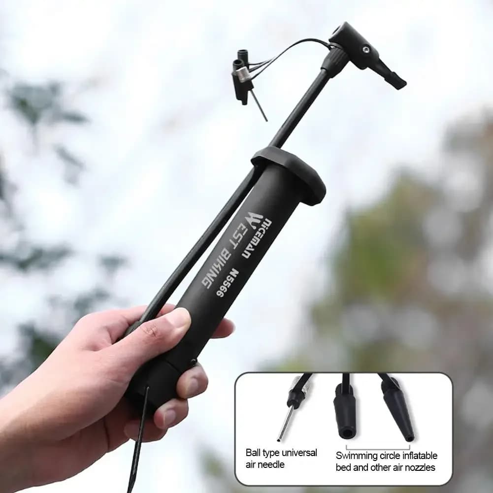 80 PSI MTB Pompa da bicicletta Pompa d'aria manuale per bici Palloncino Gonfiatore per pneumatici Valvola Schrader Pompa da pavimento Accessori per ciclismo