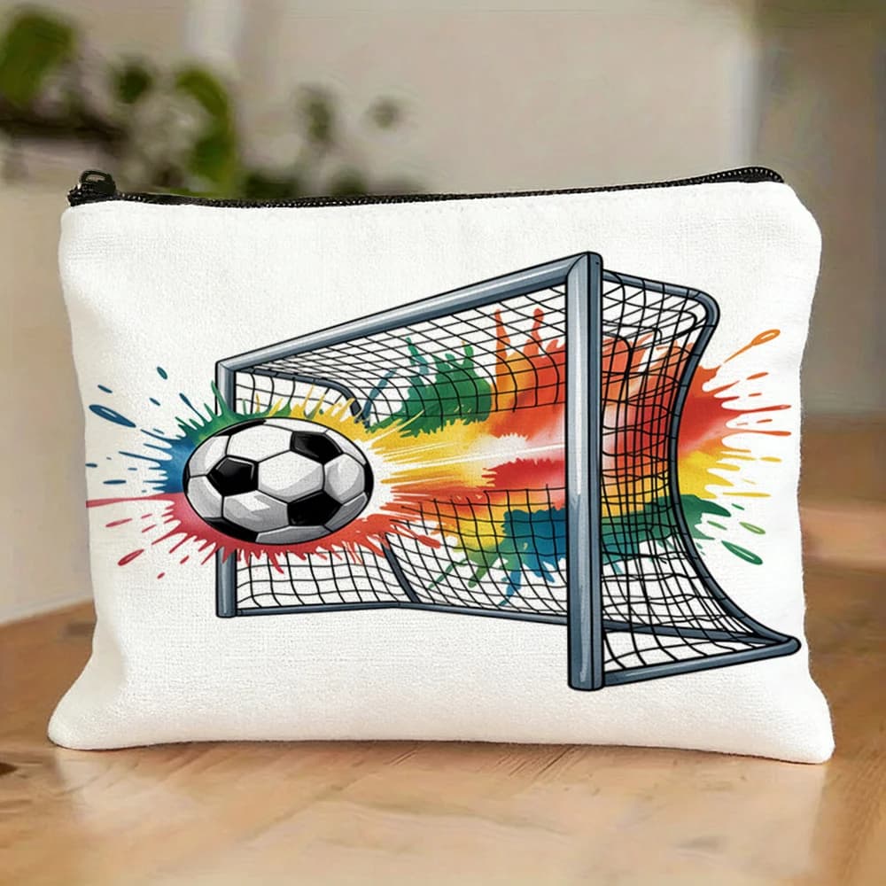 Cosmetic Bag with Player Print Multifunctional Travel Suitable for Men Women Portable Pouch Durable Zipper Closure Gift for Fans