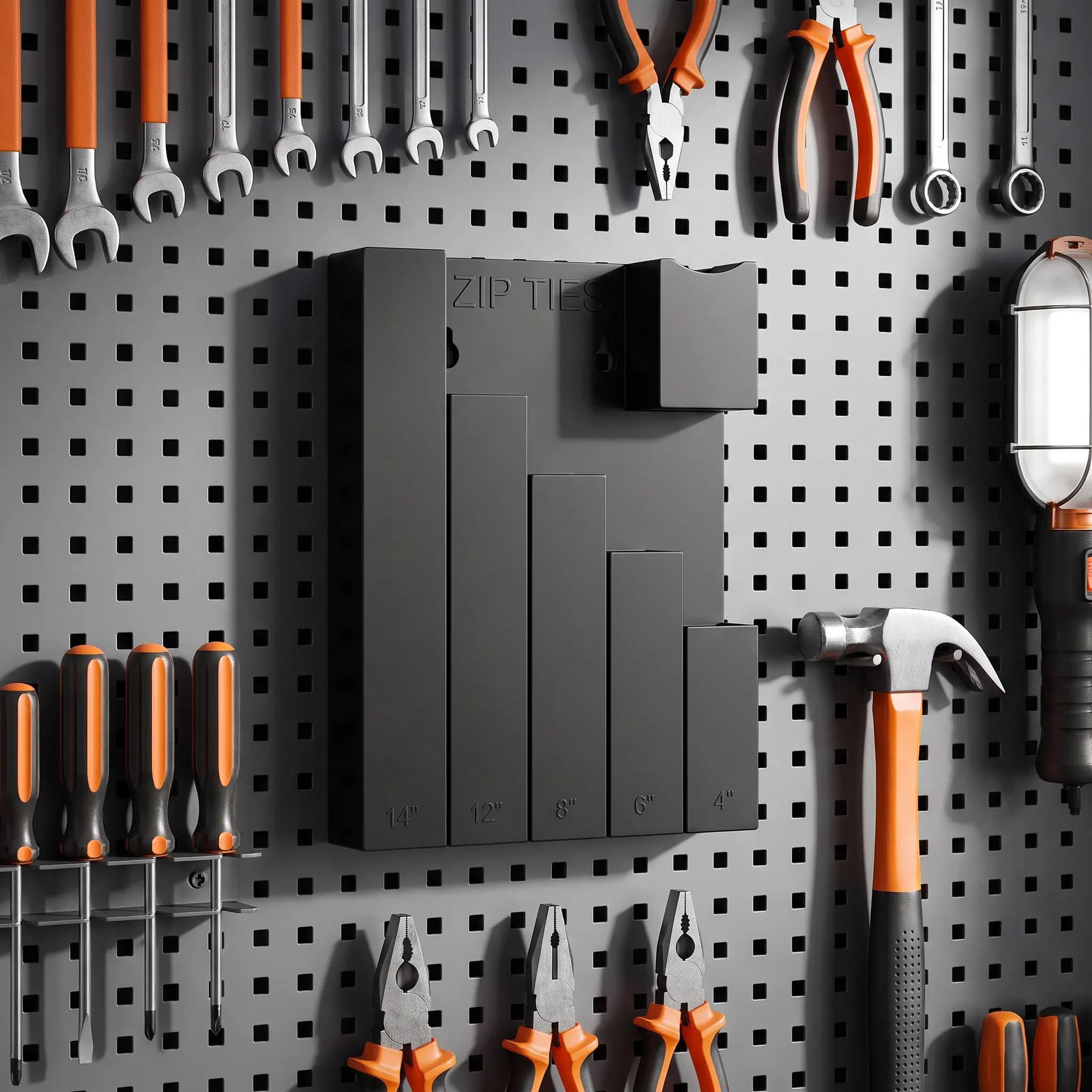 Cable Tie Organizer Holder Wall Mount Heavy Duty Modular Garage Workshop Tool Storage Zip Tie Display Storage Box Rack
