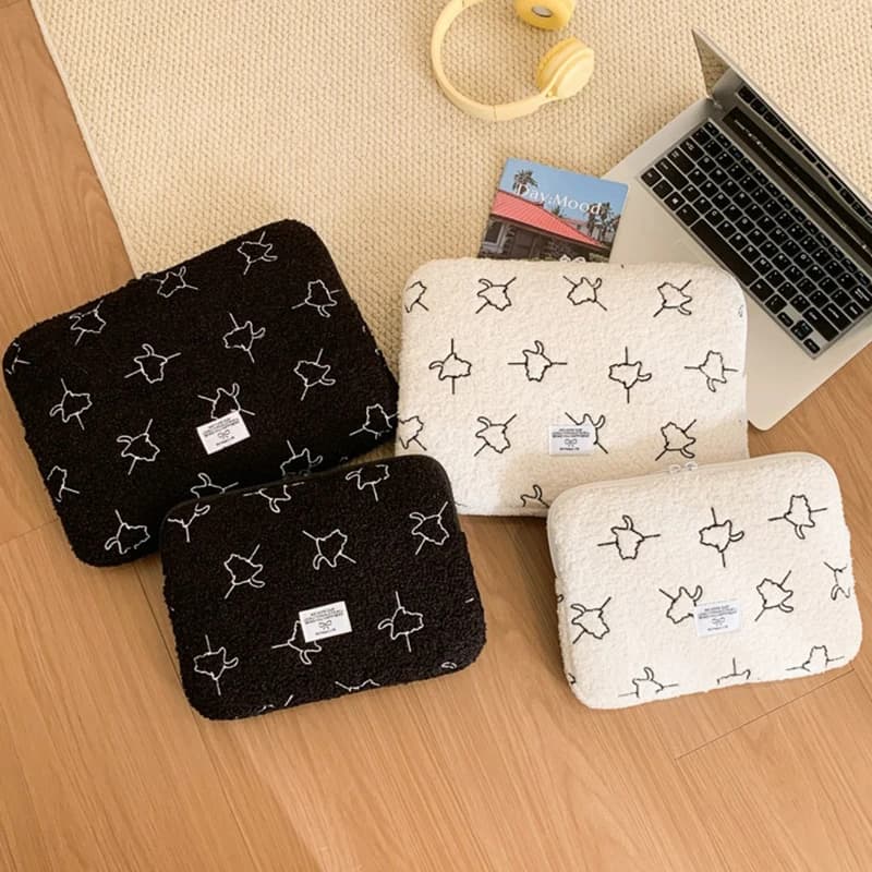 Custodia in peluche per laptop da 13/14 pollici, borsa per notebook per MacBook Air Pro Lenovo HP, custodia per tablet da 11 pollici per iPad, borsa portatile