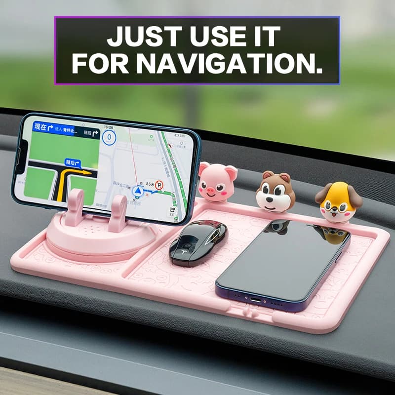 Supporto per telefono da auto, tappetino antiscivolo creativo multifunzionale, supporto per navigazione sul cruscotto dell'auto