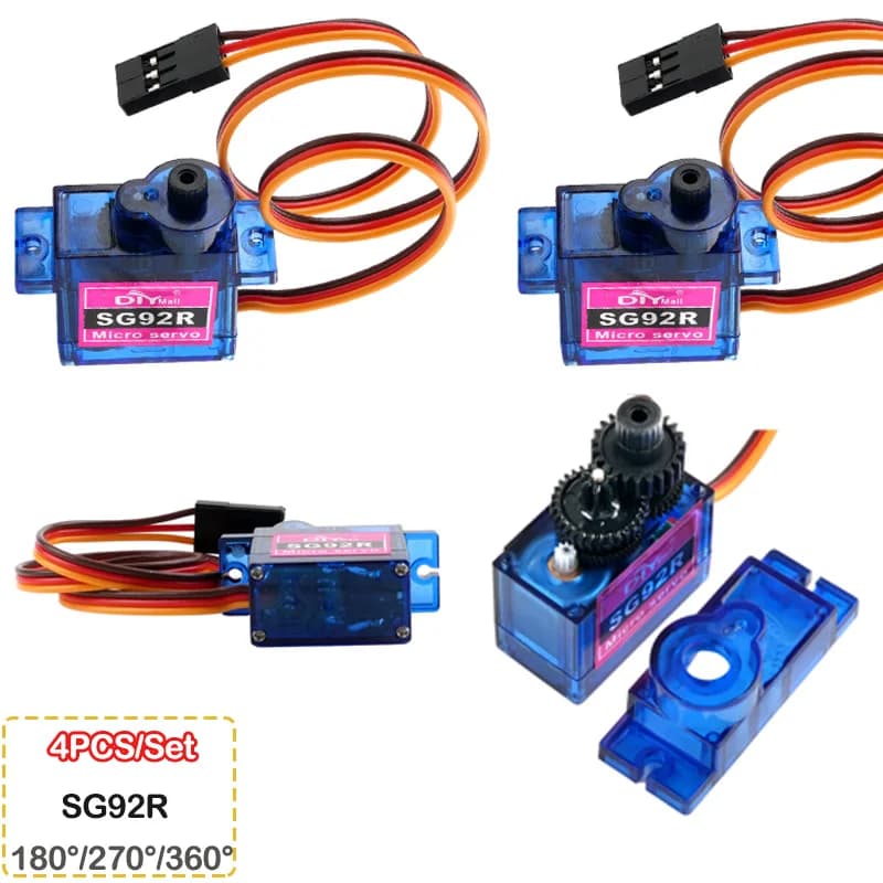 4PCS 9g SG92R Micro Servomotore Analogico 180/270/360 Gradi 4.8-6.0V Mini Servos Analogico Parti Per RC Aereo Elicottero Modello di Auto