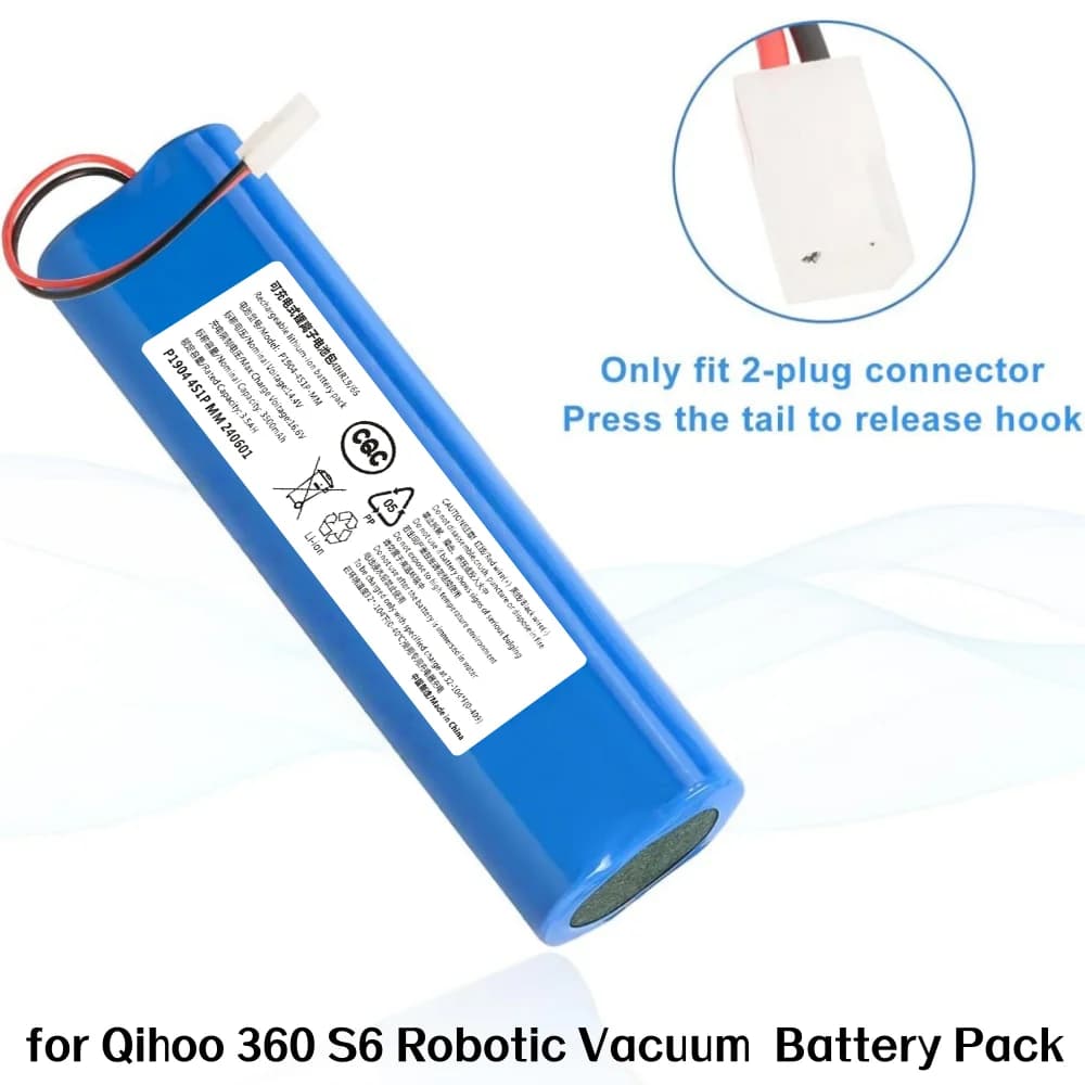 Batterie di ricambio 14.4V 3500mAh per aspirapolvere robot Qihoo 360 S6, serie Plorer 75 S, accessori e ricambi