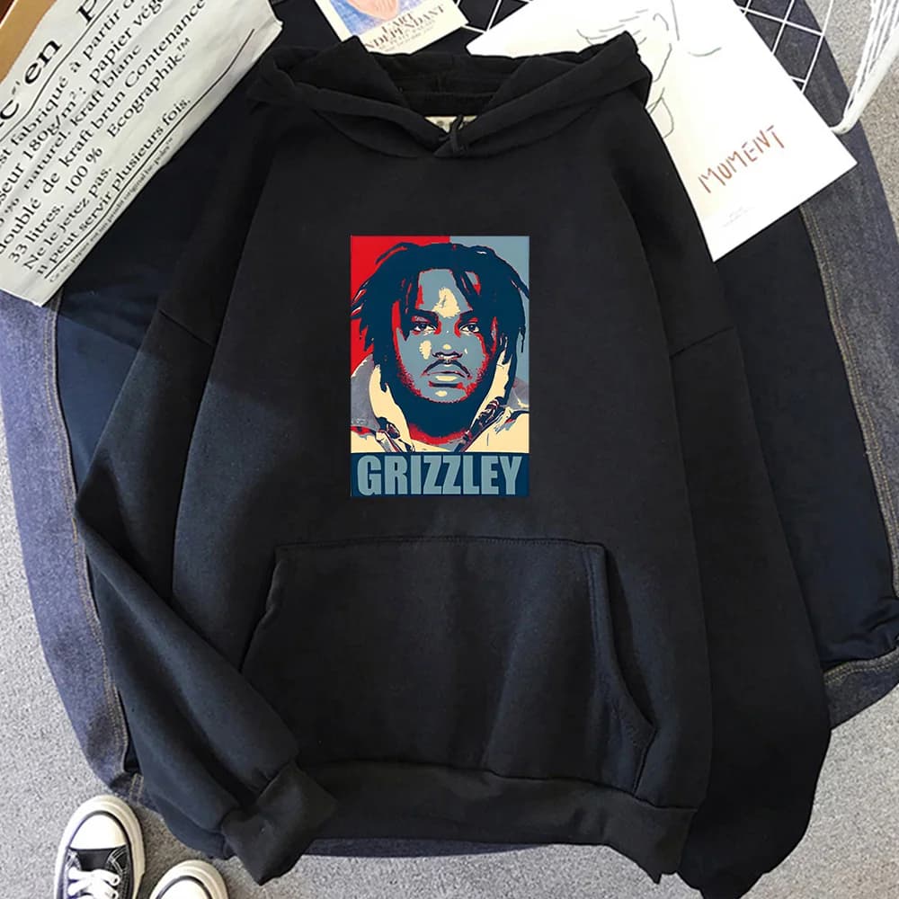 Tee Grizzley Hooded Long-sleeved Comfortable Grunge Sweatshirts With Hooded Hip Hop Clothing Sudaderas O-neck Retro Pullovers
