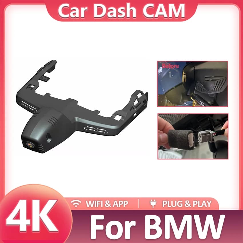 Dash Cam For BMW IX xDrive40 xDrive50 M60 2022 2023 2024 2025,4K 2160P OEM Look Car DVR Video Dashcam WIFI HD Camera