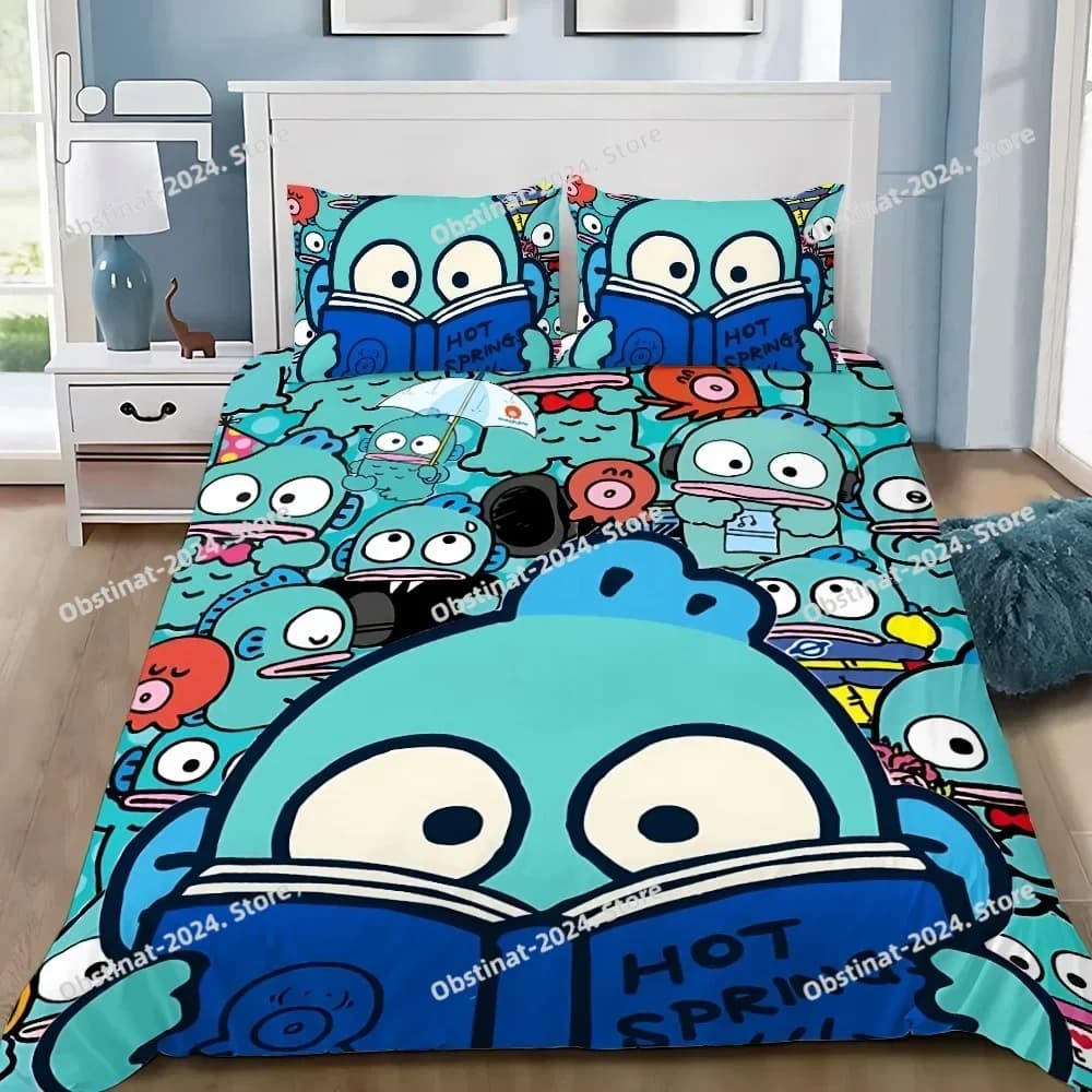 Cartoon Hangyodon Copripiumino Federa Set di biancheria da letto Adulto Ragazzo Ragazza Decorazione camera da letto Regalo per bambini Singolo Doppio di grandi dimensioni