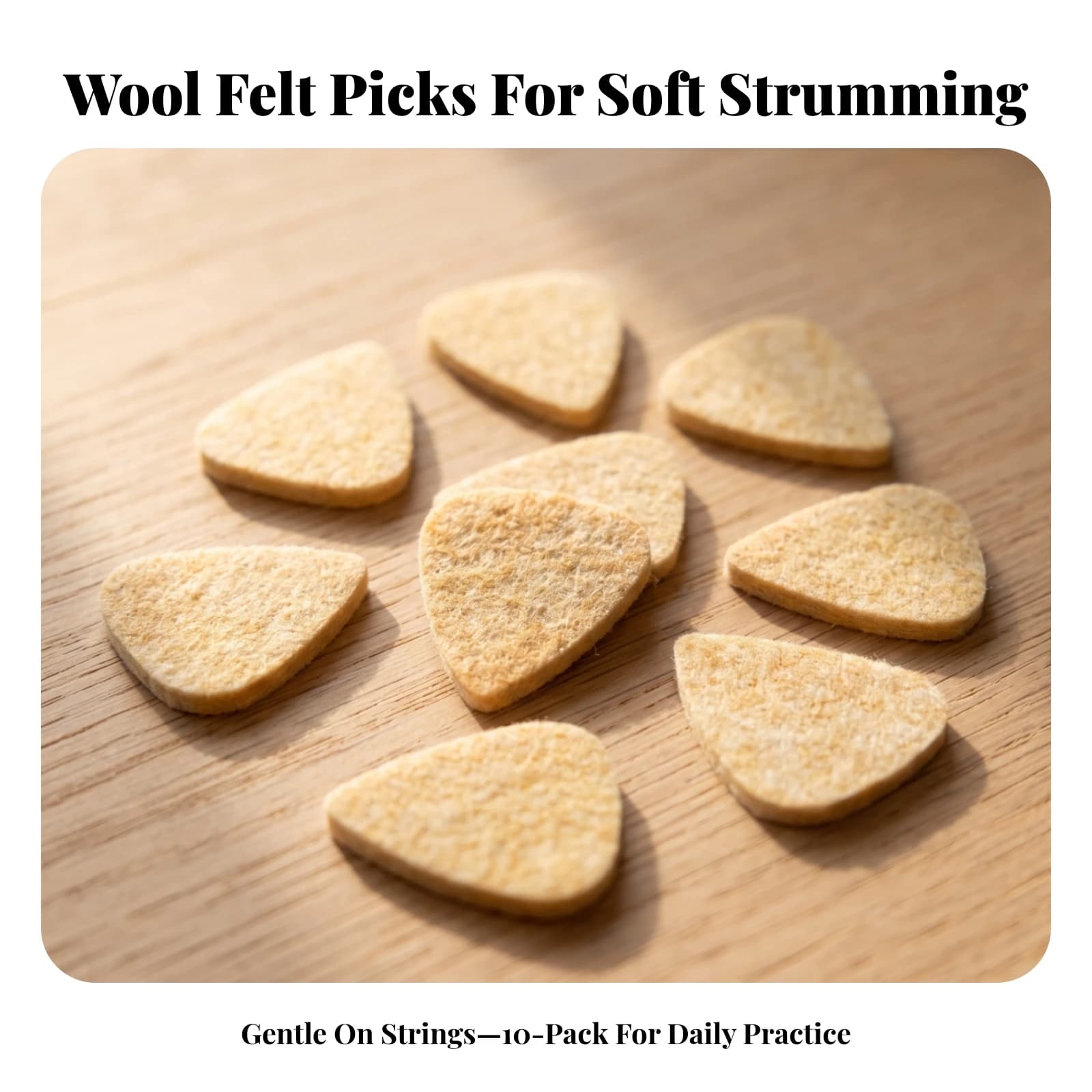 10 Pieces Wool Felt Guitar Pick Warm Felt Guitar Pick Accessory Mellow Lightweight for Acoustic Guitarists