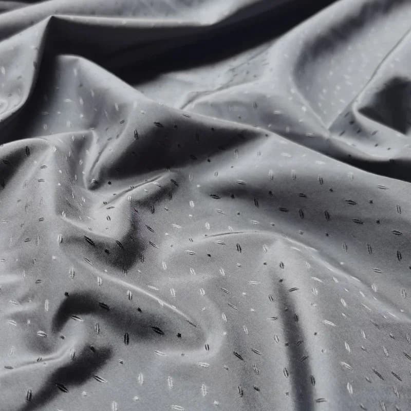 Grey Jacquard Silk Fabric 114cm Width 17 Momme Soft Mulberry Silk Taffeta Cloth For Shirt Dress Per Meter Diy Sewing