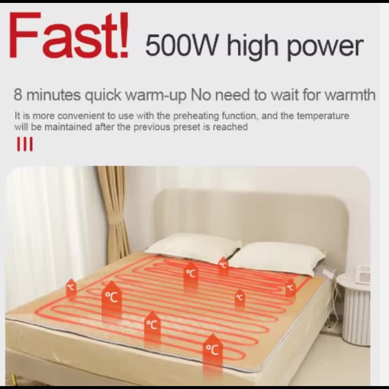 Circolazione dell'acqua calda Filo di riscaldamento elettrico anti-radiazioni Coperta elettrica domestica Controllo della funzione impermeabile