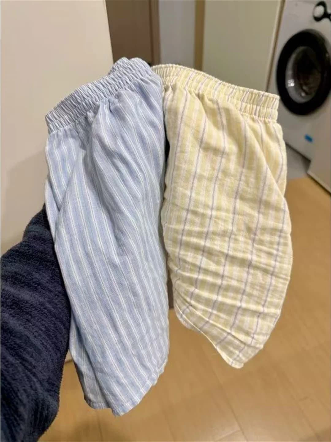 Loose High Waist Straight Leg Women's Pyjama Pants Summer New Style Outdoor Wearable Dopa Striped Home Pants Shorts