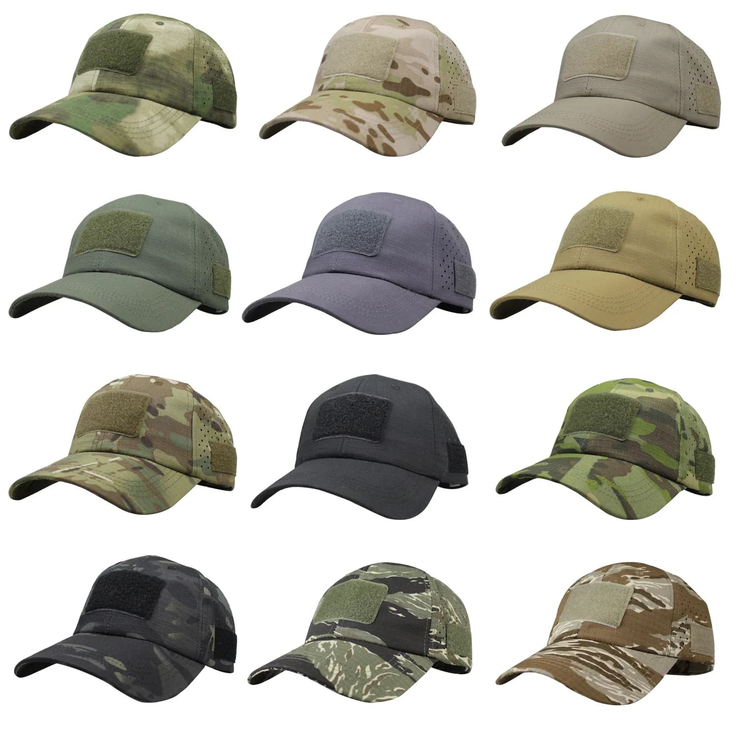 Outdoor Tactical Baseball Cap Men's Summer Camouflage Cap Mountaineering Shade Sun Protection Fishing Cap Velcro Net Hat