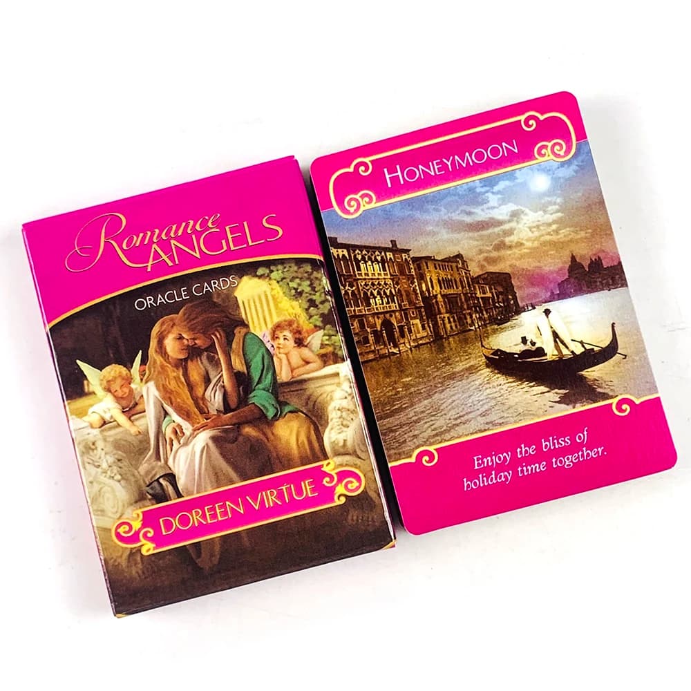 Los Angeles Del Amor Oracle Cards, un mazzo di 44 tarocchi in inglese, edizione divinatoria, giochi da tavolo, un regalo perfetto per una serata romantica o per un anniversario.