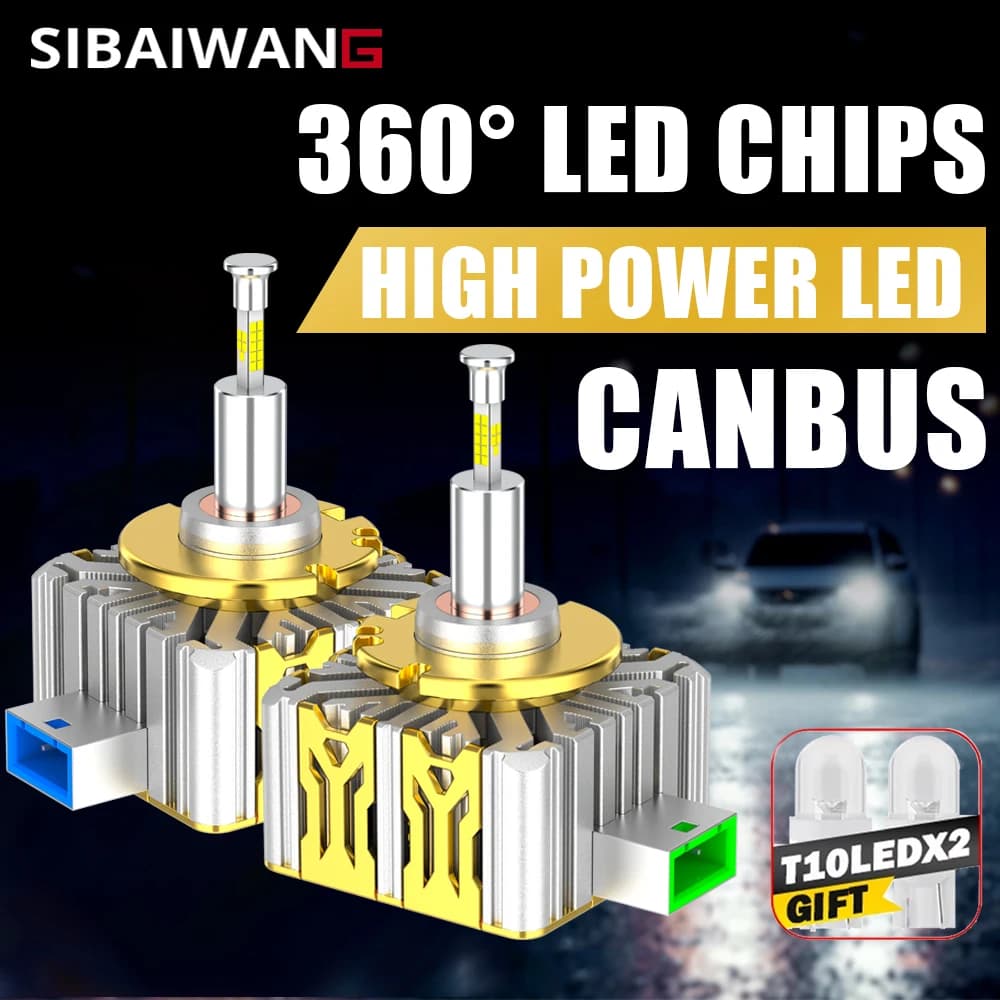 New D1S D3S 360 Car Led Headlight Canbus Bulbs D4S D2S Led Super Bright D8S Car Bulb 12V 6000K Turbo Fog Lamps Plug And Play