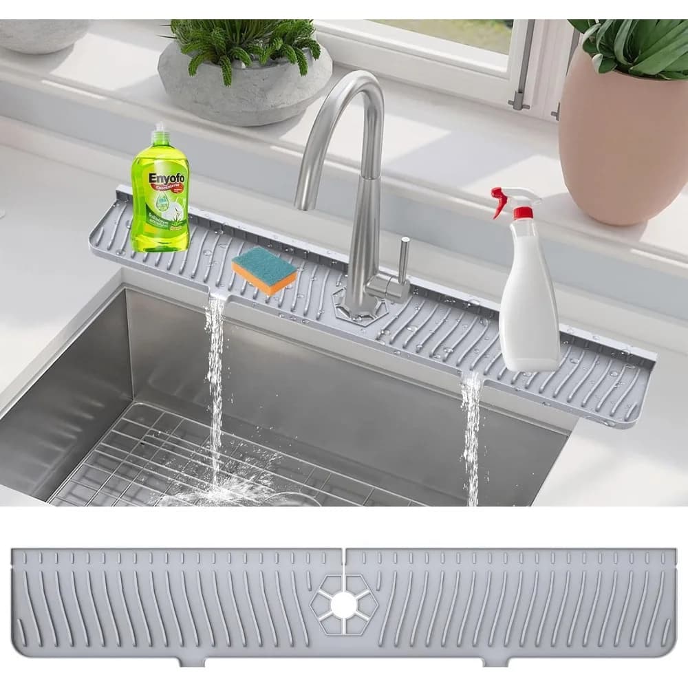 Silicone water taps for Faucet, Non-slip Absorbent Mats for Kitchen sink, Anti-sprust and Non-slip Protection