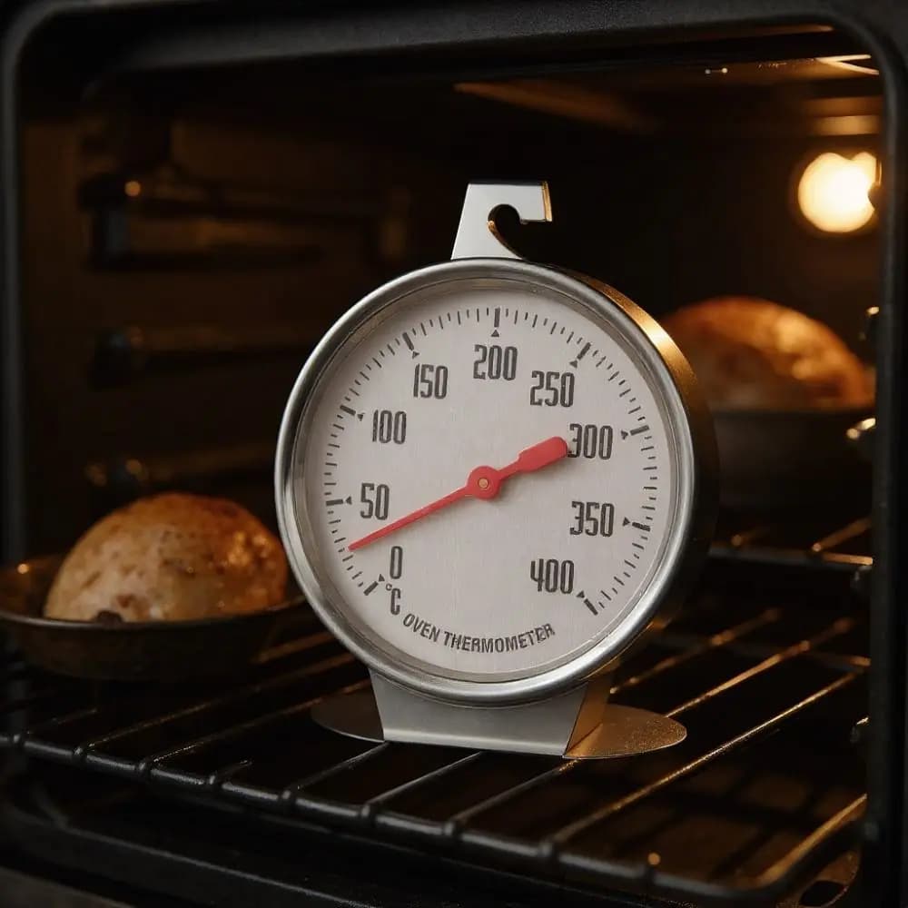 Thermometer for Stainless Steel Oven 0-400 °C Thermometer with easy to read dial and hook, professional temperature meter