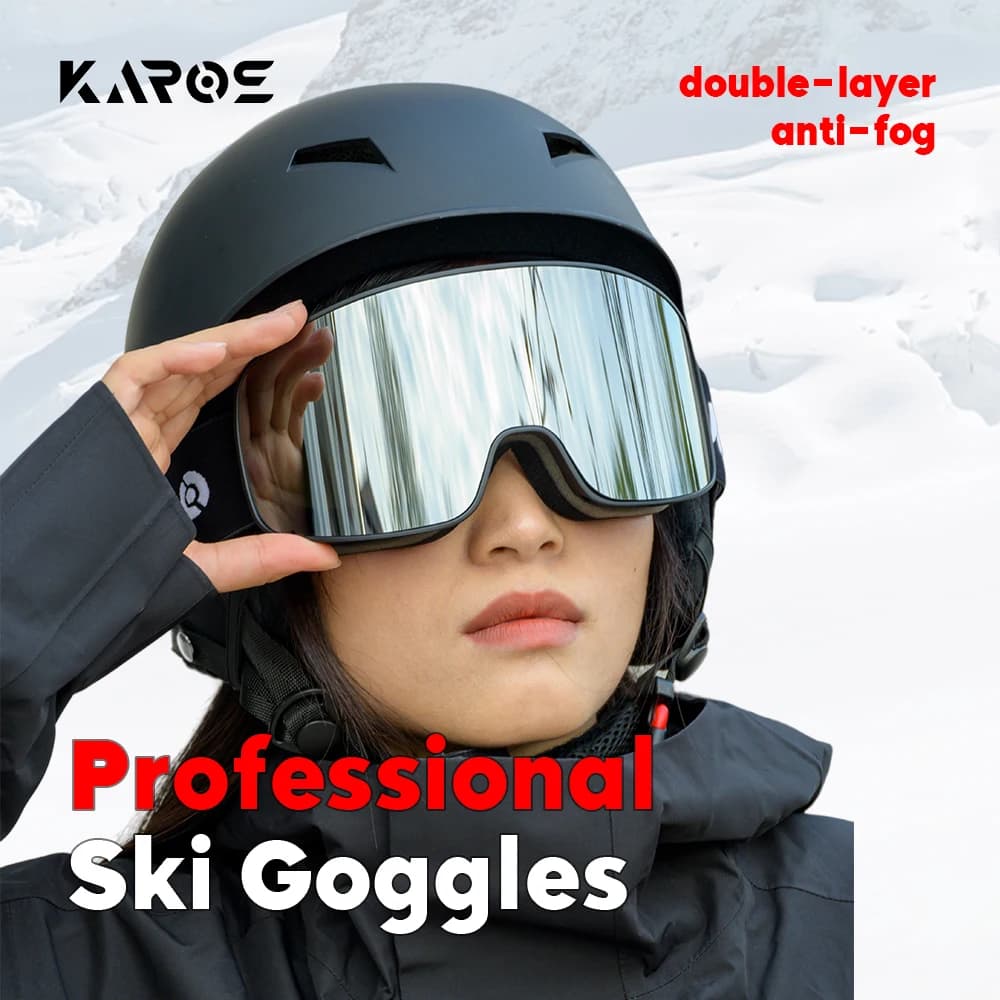 Karos Ski Goggles Double Layer Anti-Fog UV400 Windproof Protection Eyewear Men Women Winter Adult Sport Snowboard Skiing Glasses