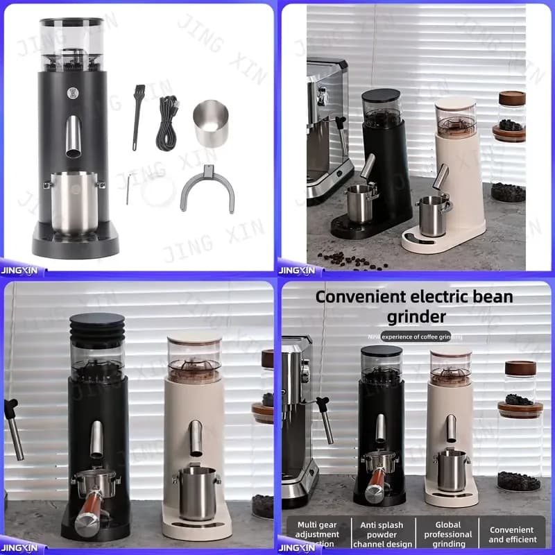Custom for Electric Coffee Grinder USB Rechargeable Portable Bean Mill Adjustable Coarseness Stainless Steel Burr Grinding
