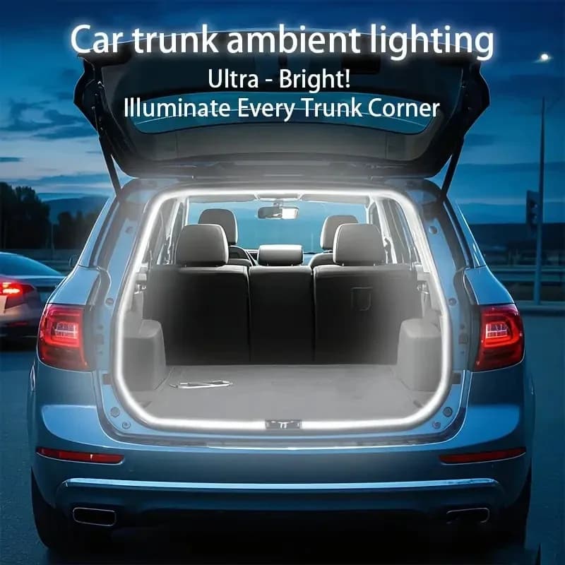 Striscia LED per Bagagliaio Auto 2M/4M, Illuminazione Ambientale ad Alta Luminosità, Decorazione Interna, Sensore Automatico Wireless