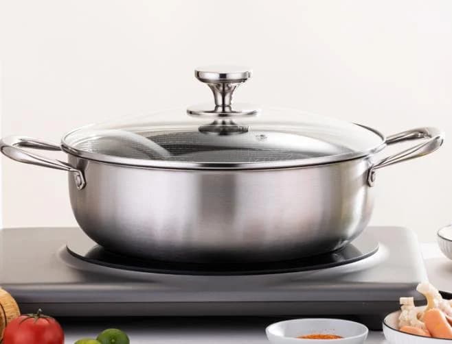 For Frying Eggs Stainless Steel Frying Pan Aluminum Skillet For Induction Stove Frying Pan 410 Stainless Steel Construction
