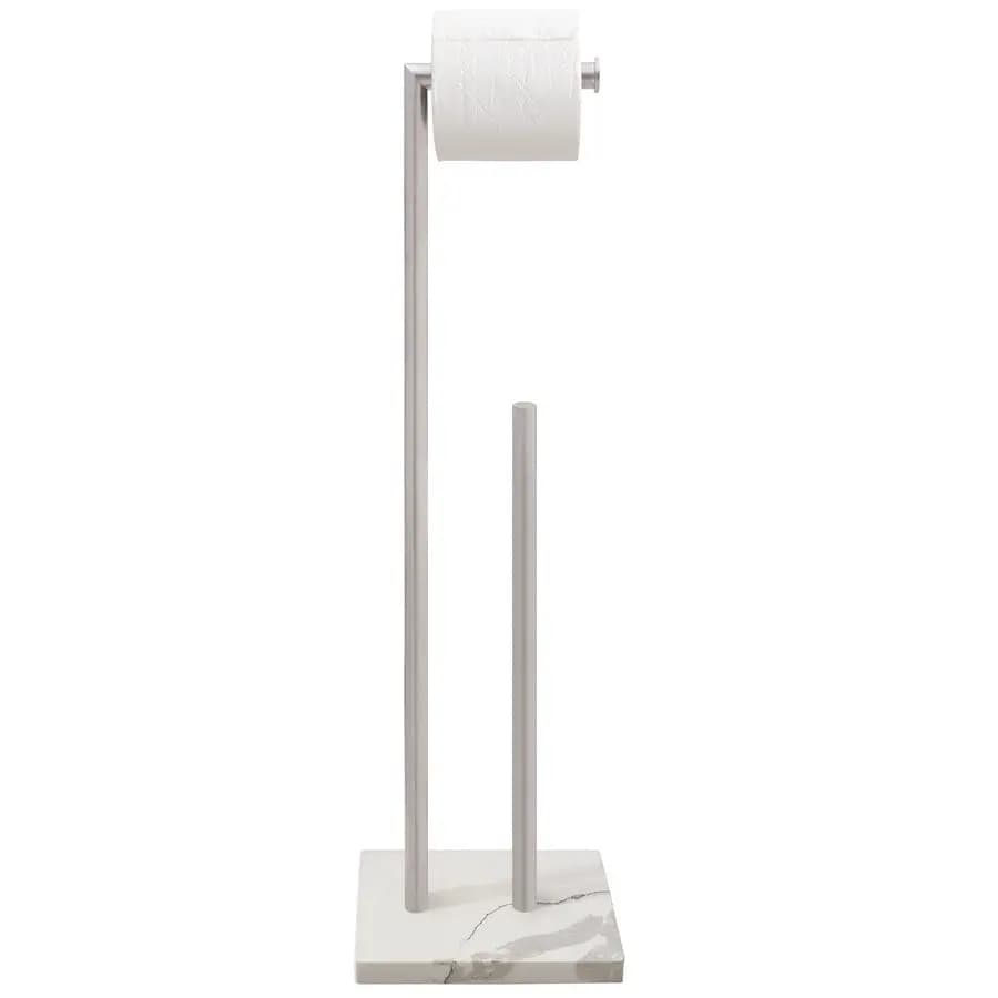 Supporto per carta igienica in piedi con riserva, design con base in marmo pesante, supporti da bagno, portarotolo per fazzoletti, 304 Sta