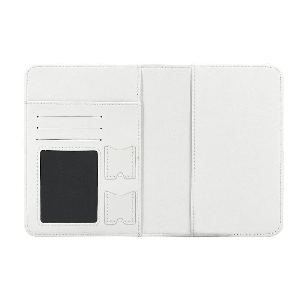 3pcs Passport Cover Sublimation DIY Blank White PU Open Multifunctional Left Credit Card Holders With Belt