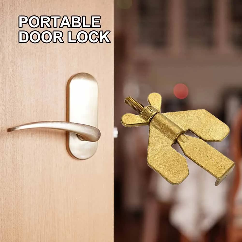 Portable Hotel Door Lock, Home Safety Latch, Self-Defense Door Stop for Travel & Living Alone, Anti-Theft Door Stopper