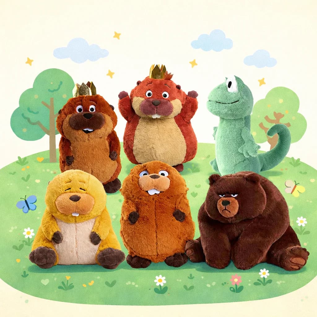 Peluche Hoppers: Nuovo Giocattolo Anime Trasformabile a Forma di Castoro, Morbido Peluche da Collezione per Bambini, Regalo di Compleanno