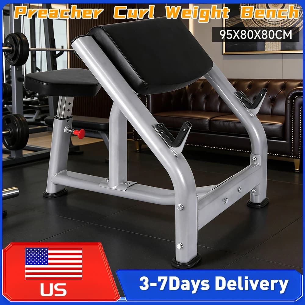 Adjustable Training Bench, Preacher Bar Train Station, Pesi Lifting Accessories and Home Fitness