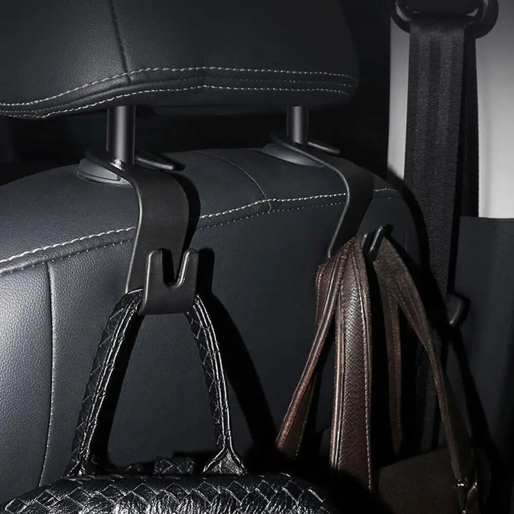 Gancio per poggiatesta per seggiolino auto, confezione da 2, organizer per riporre il gancio, universale, per borsa, borsa, cappotto, adatto per veicolo universale, auto, nero, VS V8Y7