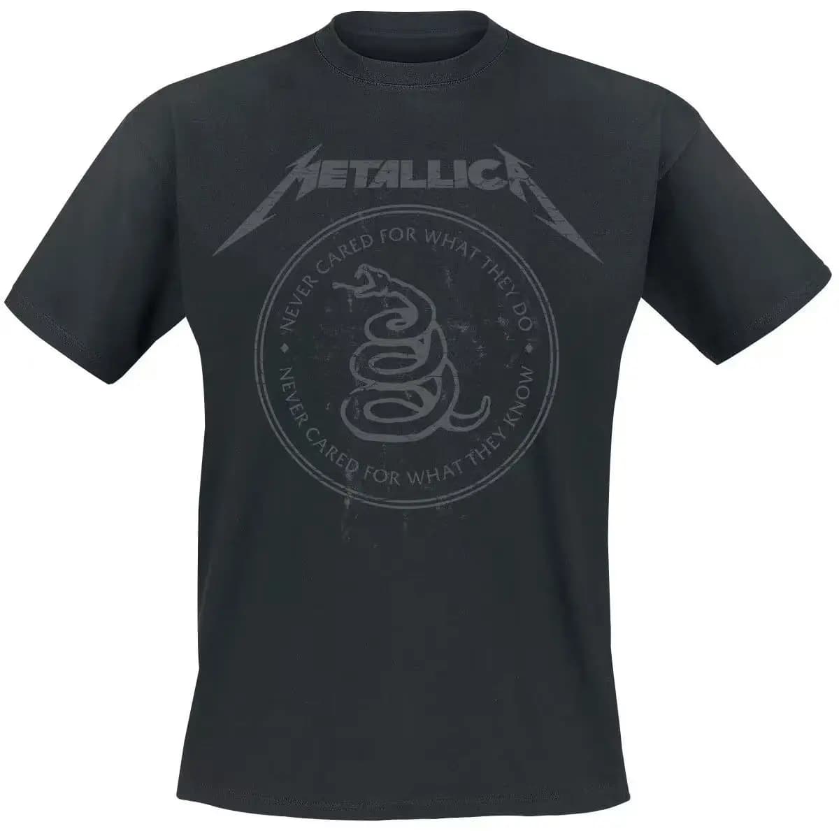 T-shirt Metallica Snake con motivi artistici, alla moda estiva, in cotone, casual, da uomo e da donna, stile classico street band