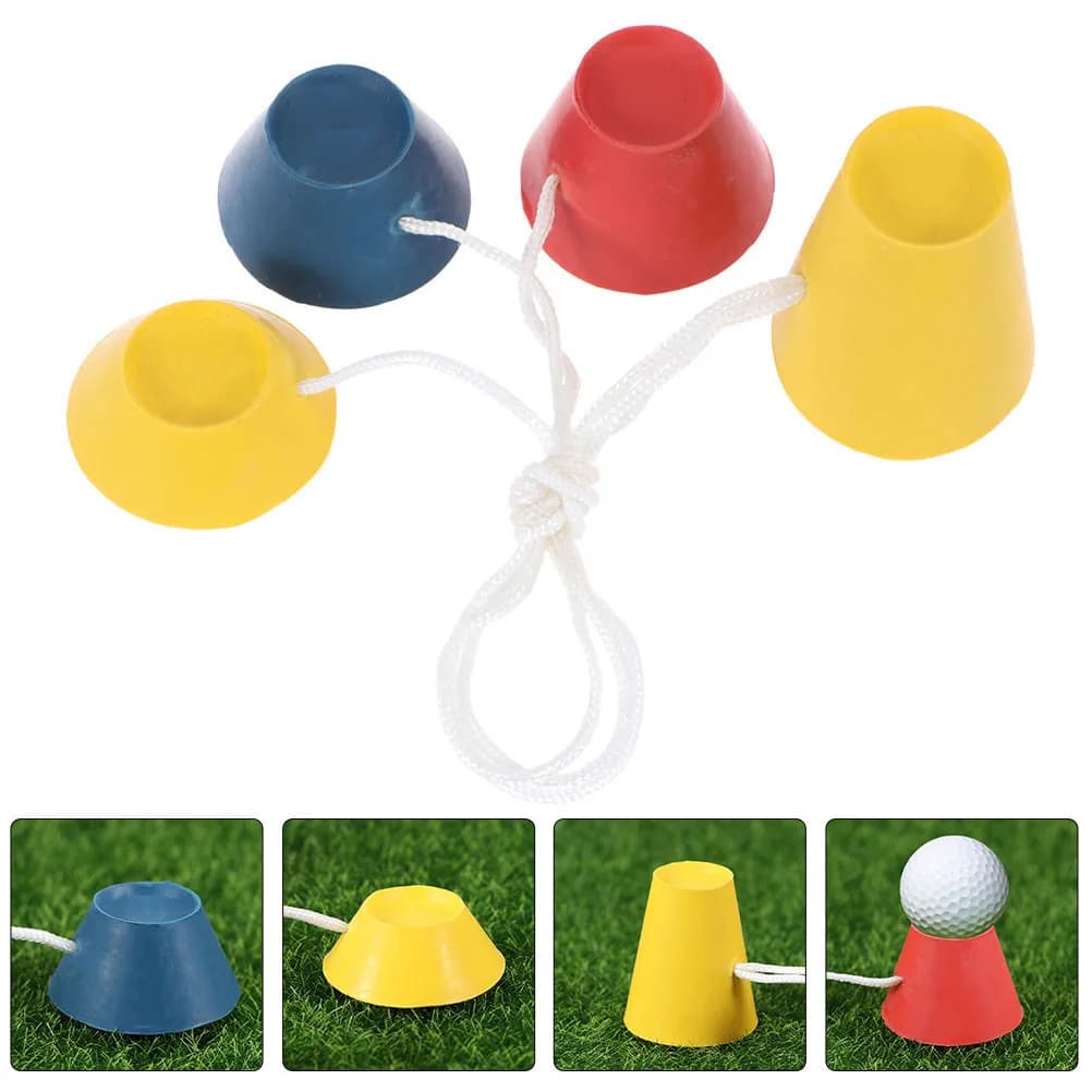 Set di 8 Supporti Portatili in Gomma per Palline da Golf, Infrangibili, per Simulatore di Golf Indoor e Attrezzatura per Allenamento all'Aperto