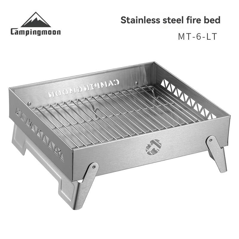 Portable folding camping table in stainless steel MT-6- LT for barbecue and outdoor heating