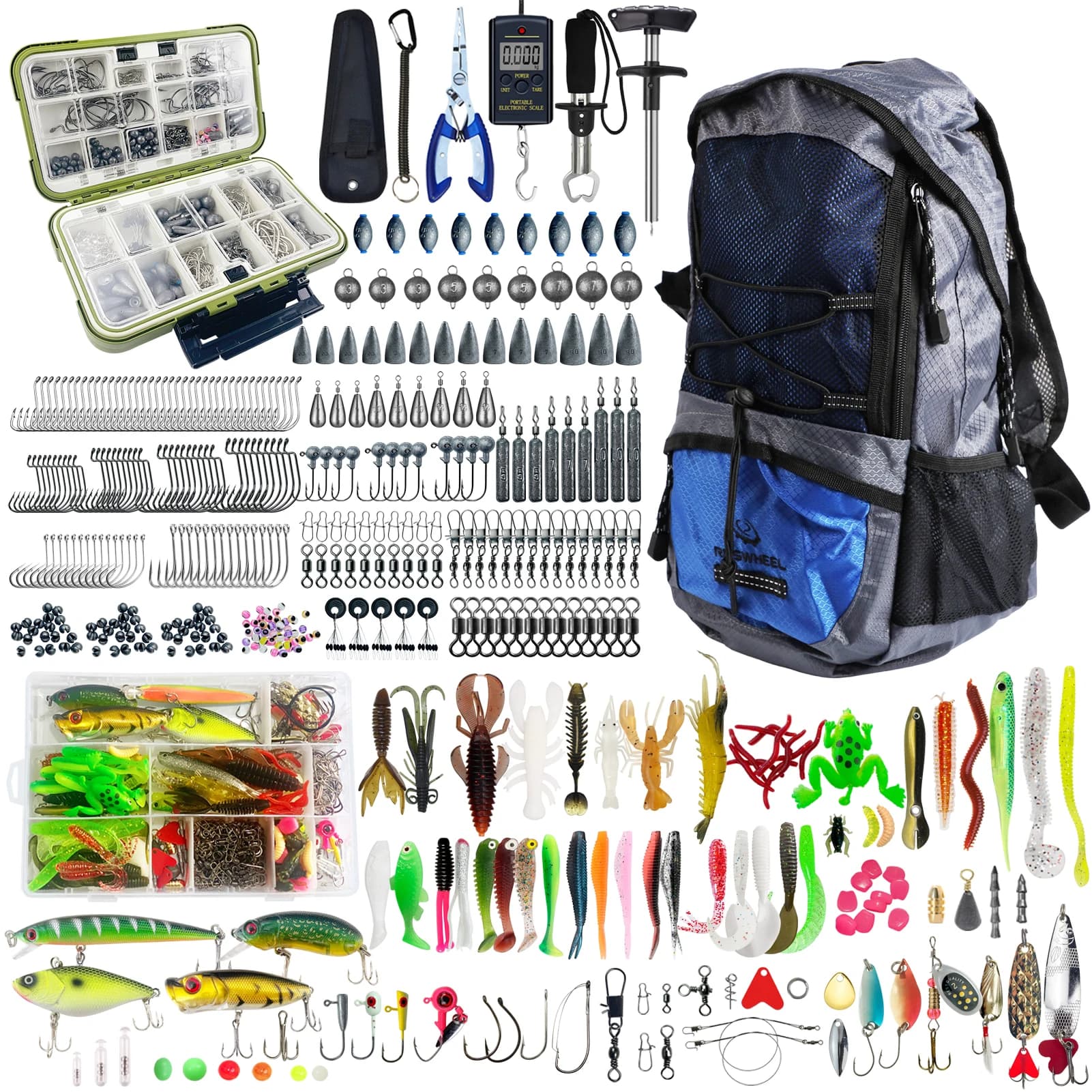FREE FISHER 540 pcs/Lotto Fishing Equipment Kit, Piombi Box, Fishing Tools, Backpack Accessories, Packing Equipment