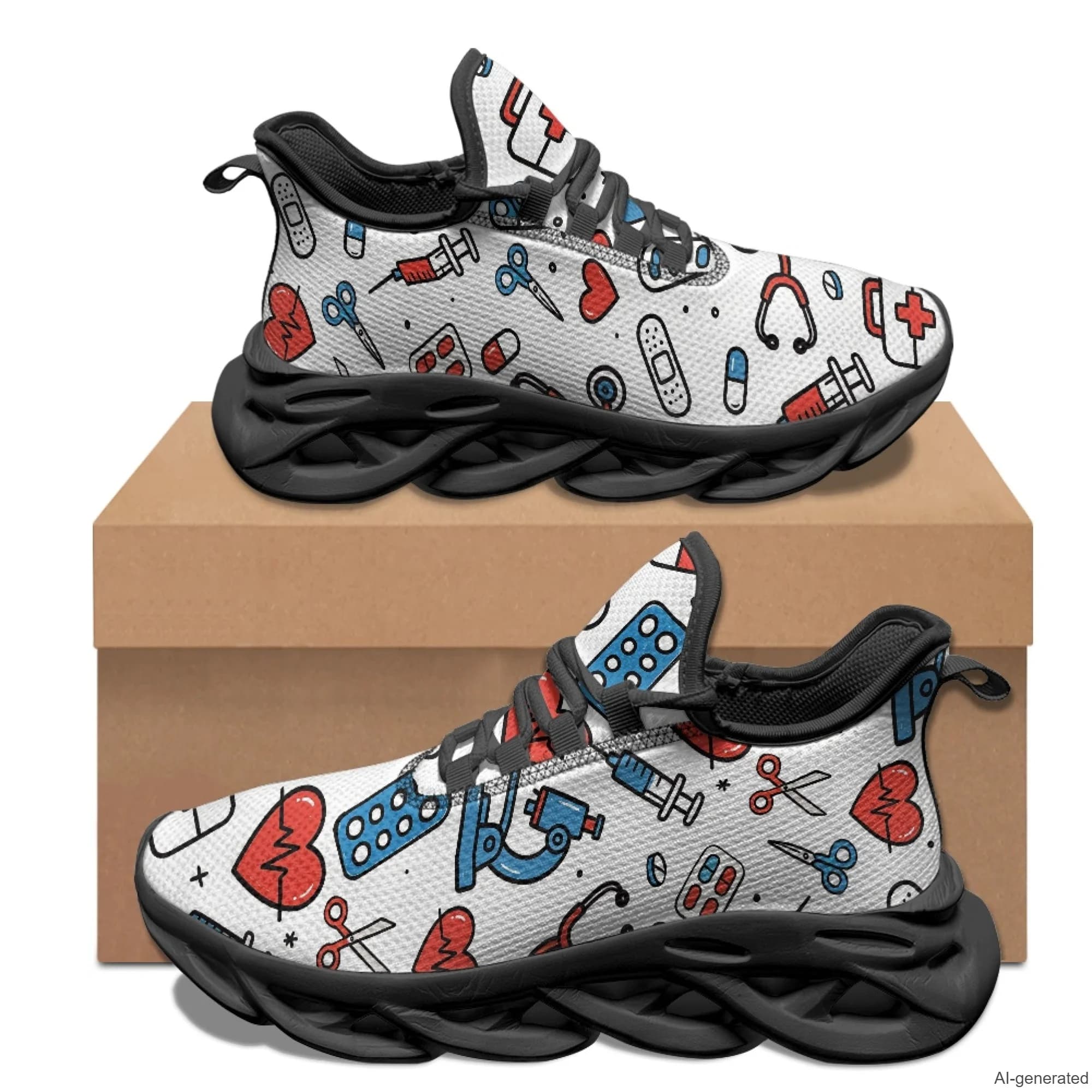 XIXIRIMIDO Max Soul Shoes Medical Pattern Print Running Shoes for Men Casual Fashion Women Snakers Walking Running Shoes 35-48