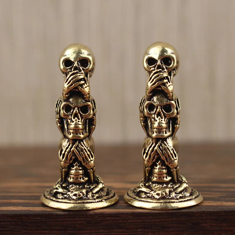 Figura di teschio di Halloween Decorazioni per la casa Ornamento in ottone Candela Atmosfera interna Decorazione scena Puntelli
