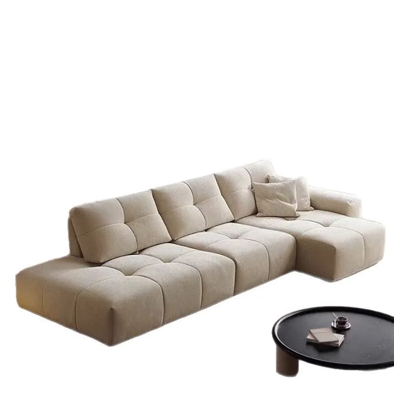Backrest adjustable large sitting deep sofa living room modern multi-functional princess large apartment tofu block fabric sofa