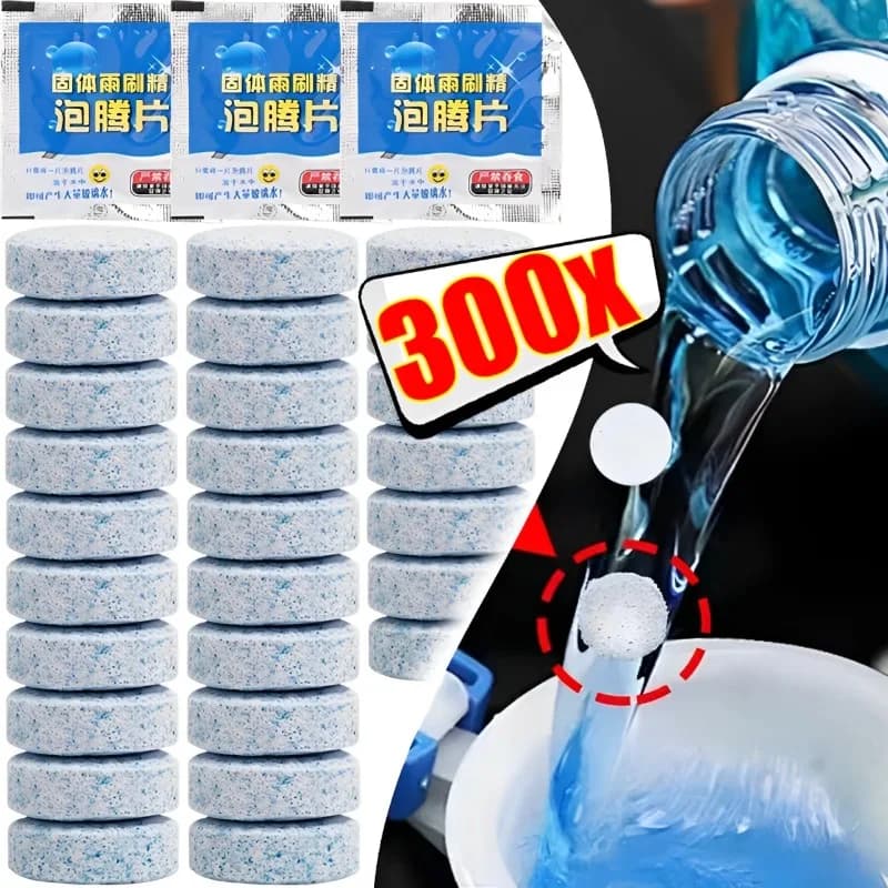300/10 pezzi solidi detergenti per parabrezza per auto compresse effervescenti parabrezza finestra vetro polvere tergicristallo strumento di lavaggio auto accessori per auto