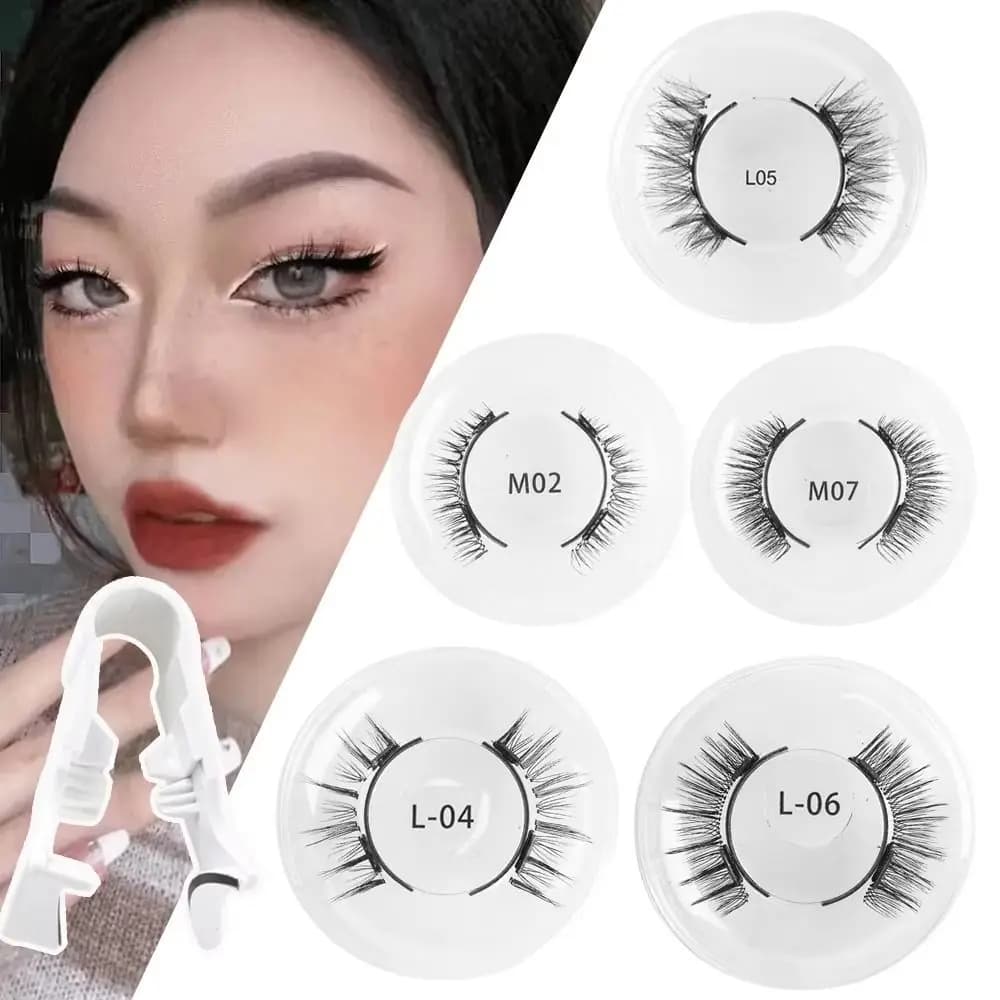 Magnetic eyelashes repeatedly with applicator Natural magnetic fake eyelashes easy to use No glue required