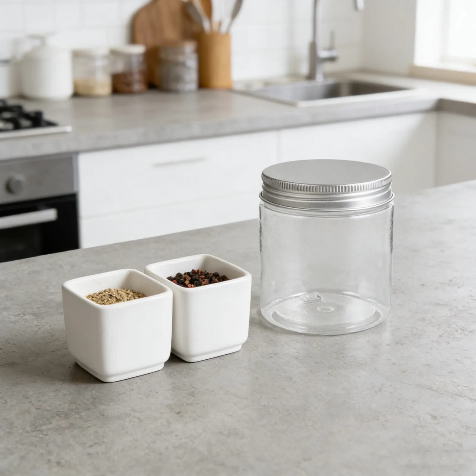 12Pcs Clear Small Mason Jars with Leak Proof Aluminum Lids Wide Mouth Portable Storage Containers for Food Honey Jam Coffee