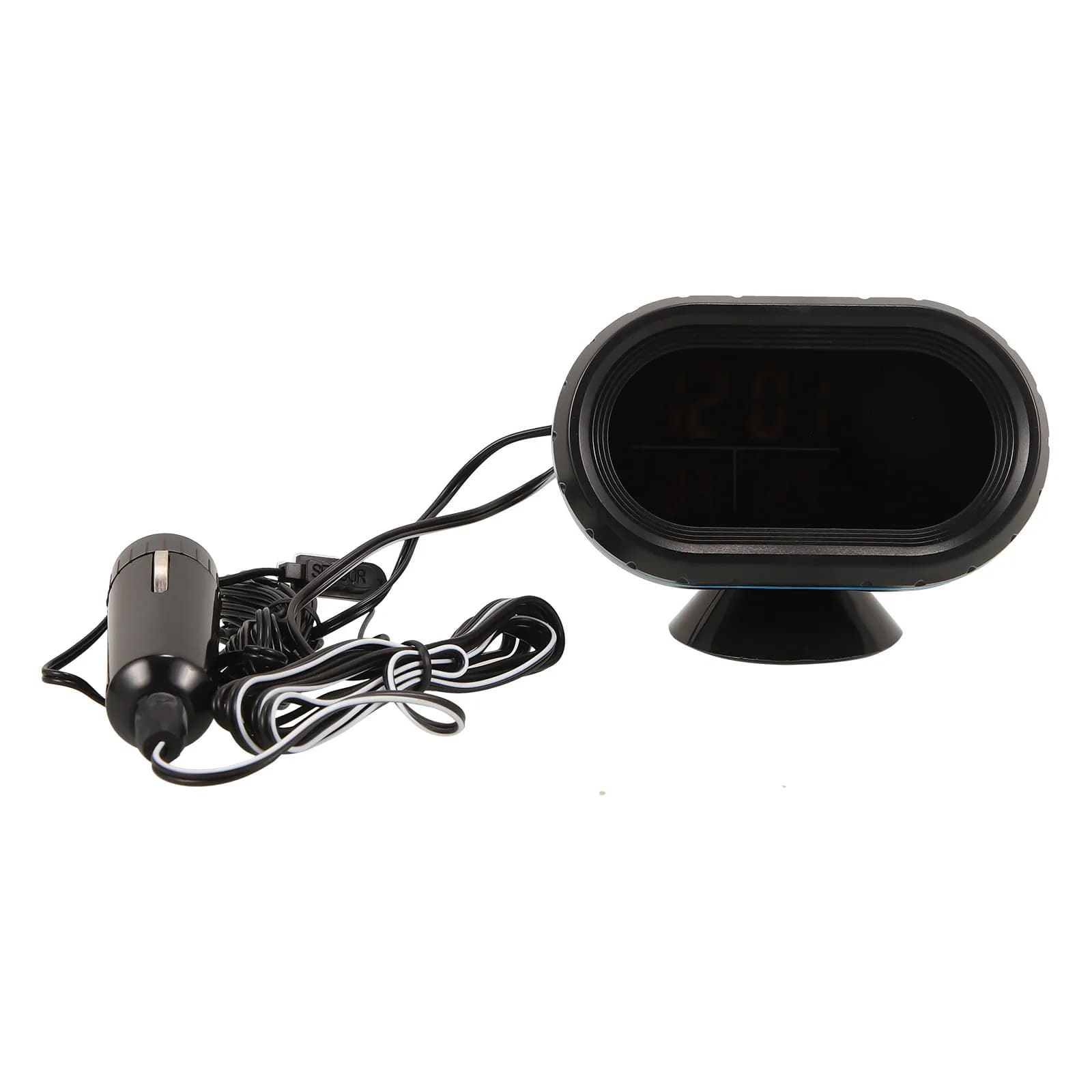 Voltmetro per Auto con Orologio e Termometro Digitale 3-in-1, Misuratore di Temperatura per Veicoli, Accessorio in Tempo Reale per Interni ed Esterni