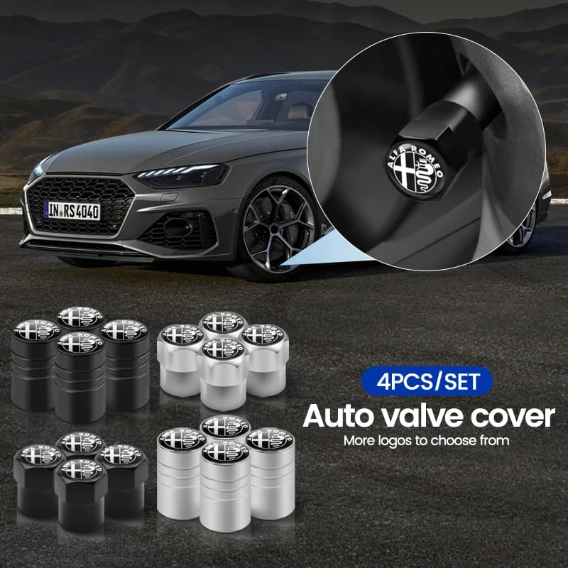 4 pezzi auto ruota valvola della gomma tappo stelo Airdust copertura impermeabile per Alfa Romeo Sportiva 156 Stelvio Giulia Giulietta 147 159 GT