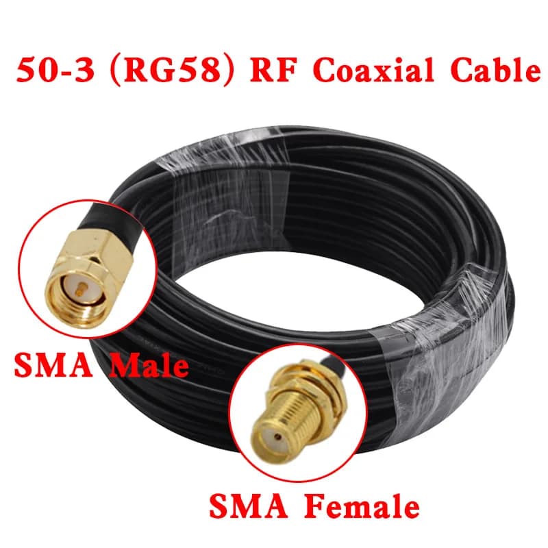 1 Pz RG-58 SMA Spina Maschio a SMA Femmina Martinetti RG58 Cavo 50ohm RF Coassiale Pigtail Antenna WiFi Cavo di Prolunga Adattatore del Connettore