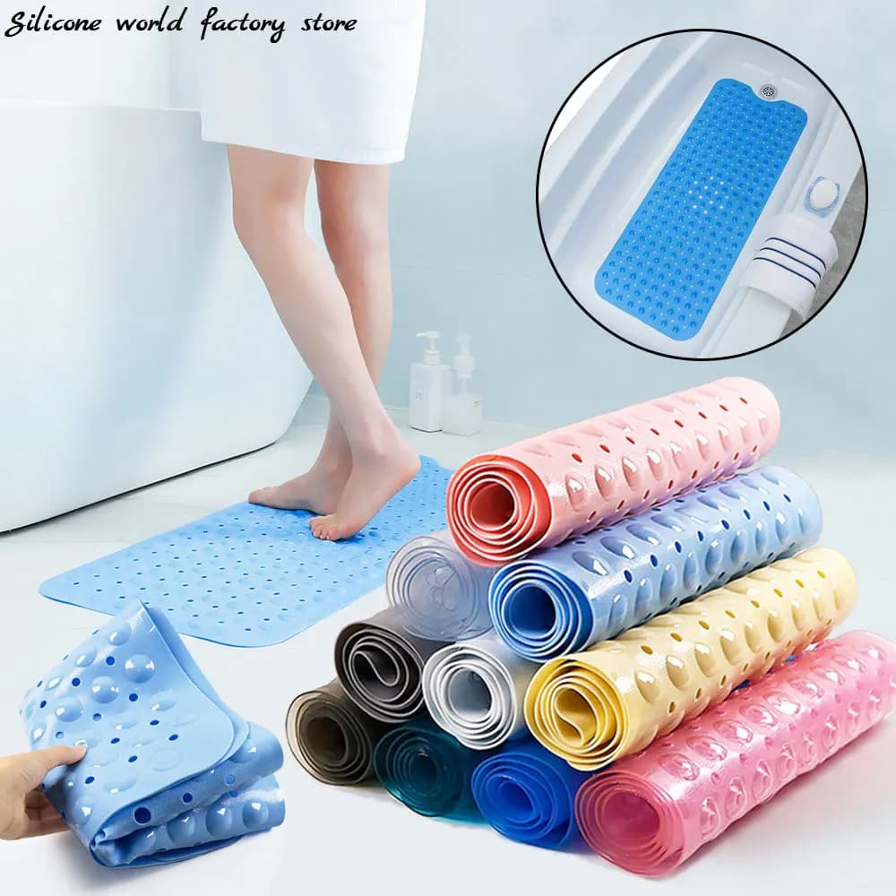 Tappetini da bagno antiscivolo in PVC del mondo in silicone Doccia morbida Tappetino da massaggio per bagno Ventosa Tappeto da bagno antiscivolo 40x100 cm Tappetino