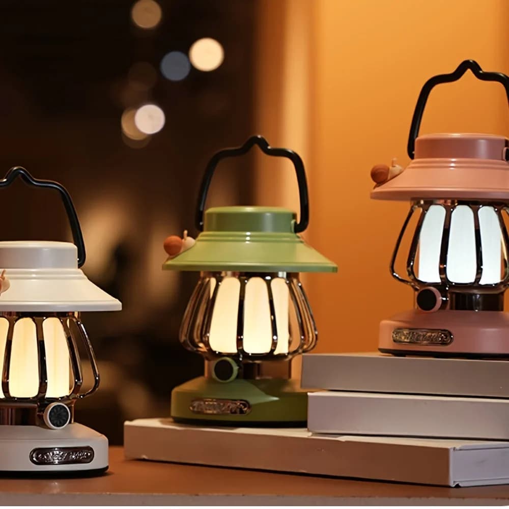 Luce notturna da campeggio dal design retrò a lumaca, luce esterna ricaricabile portatile per luce d'atmosfera della tenda, decorazione del cortile