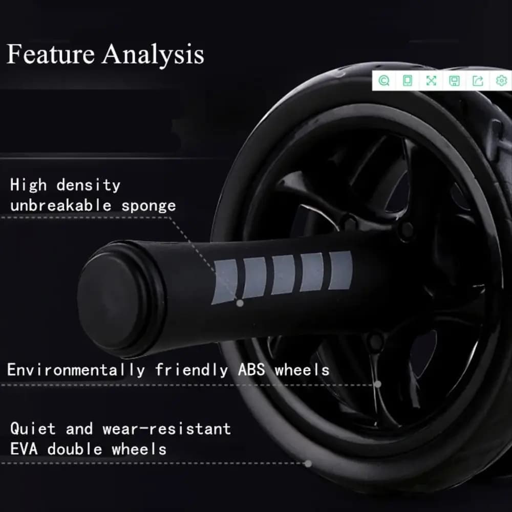 Thicken Abdominal Workout Roller Strong Load Bearing Soft Sponge Grip AB Roller No Noise Non-slip Abdominal Exercise Wheel