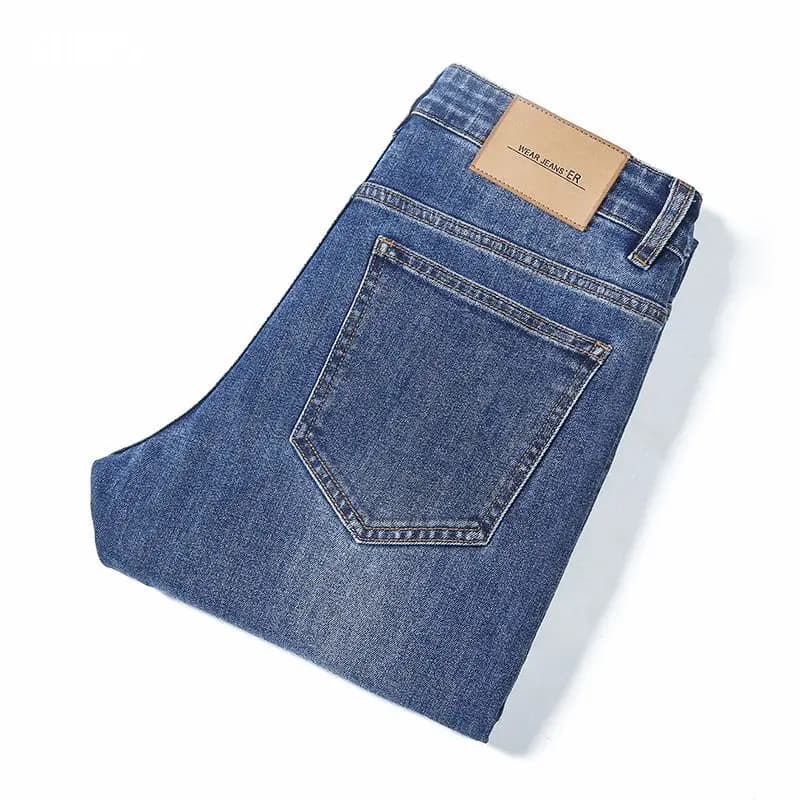 New Autumn/Winter 2025 Young Men Slim Stretch Jeans Straight Men High Waist Young Men Fashion Men's Trousers Jeans Pants