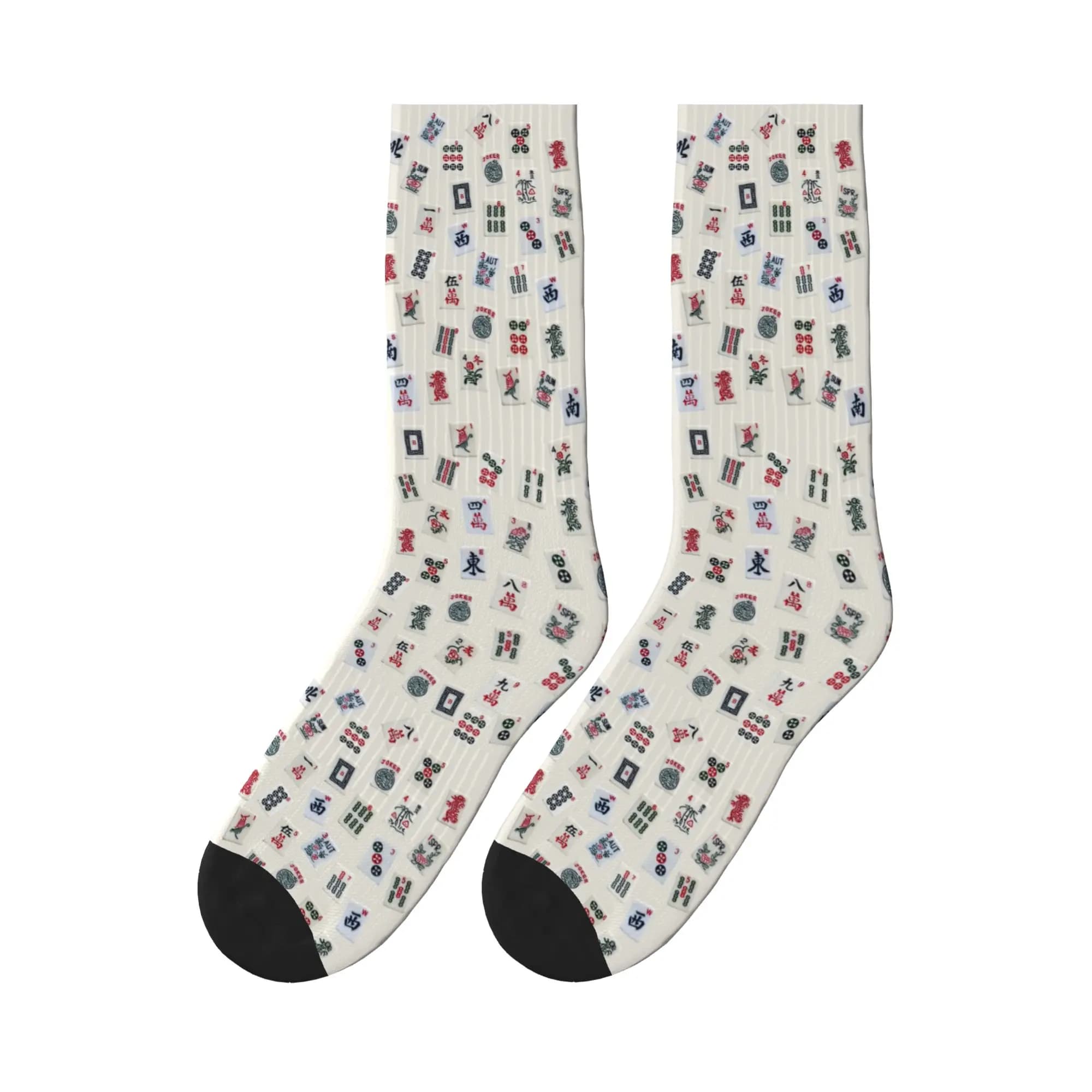 Calzini sportivi con design a mattonelle del gioco Mahjong, calze super morbide, calzini lunghi per tutte le stagioni, regali di Natale unisex
