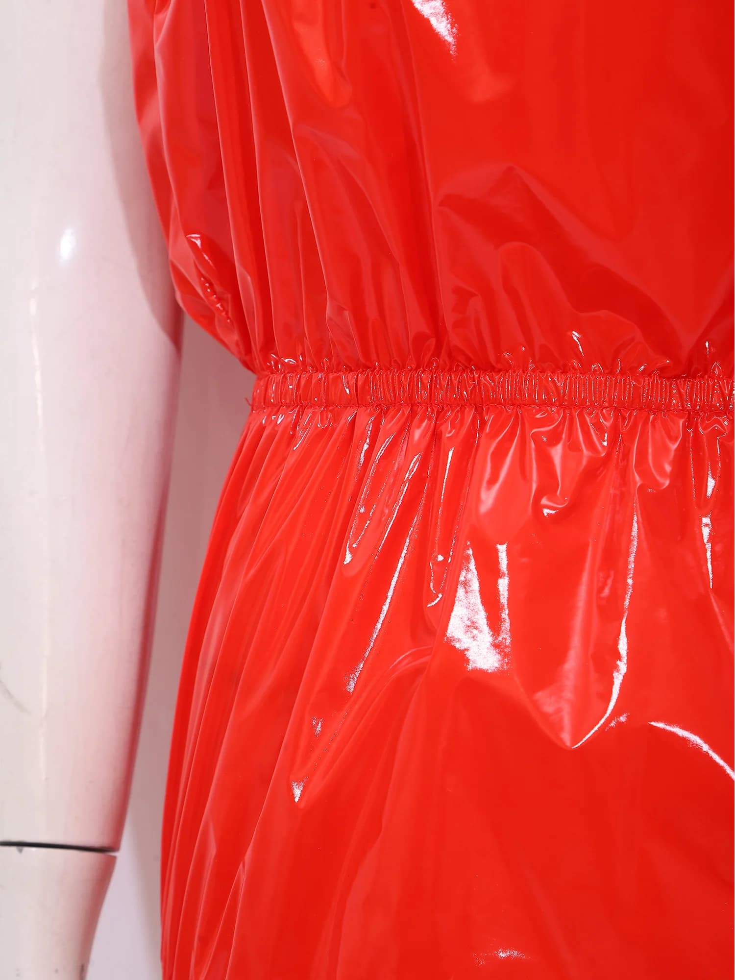 Women Glossy Swimwear Bodysuit Strapless High Cut Waterproof PVC Romper Clubwear Shiny Elastic Band Summer